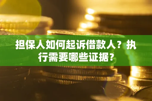 武汉担保人如何起诉借款人？执行需要哪些证据？