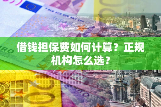 武汉借钱担保费如何计算？正规机构怎么选？