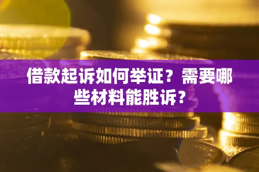 武汉借款起诉如何举证？需要哪些材料能胜诉？