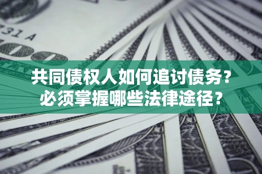 武汉共同债权人如何追讨债务？必须掌握哪些法律途径？